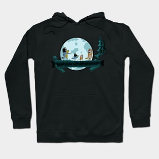 bluey walk in moon Hoodie